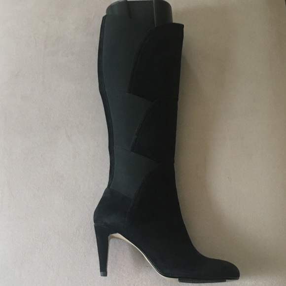 New Adrienne Vitadini suede & stretch black boot - Picture 1 of 9
